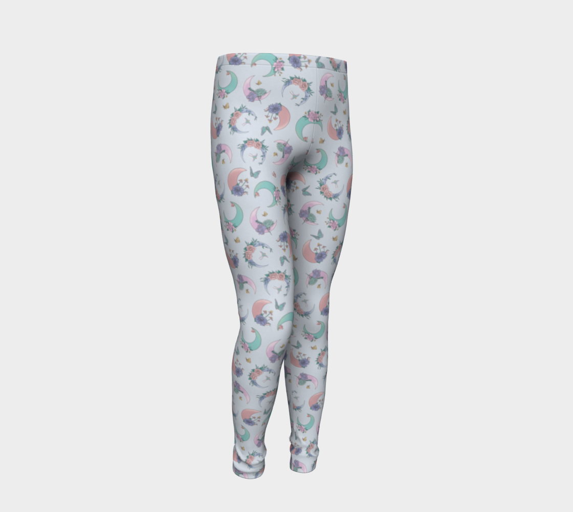 Fly me to the moon blue tossed youth leggings thumbnail #3