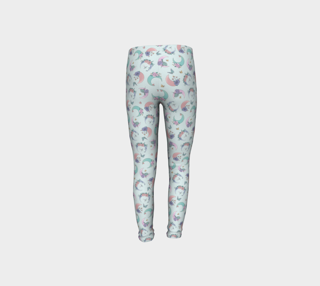 Fly me to the moon mint tossed youth leggings preview #8