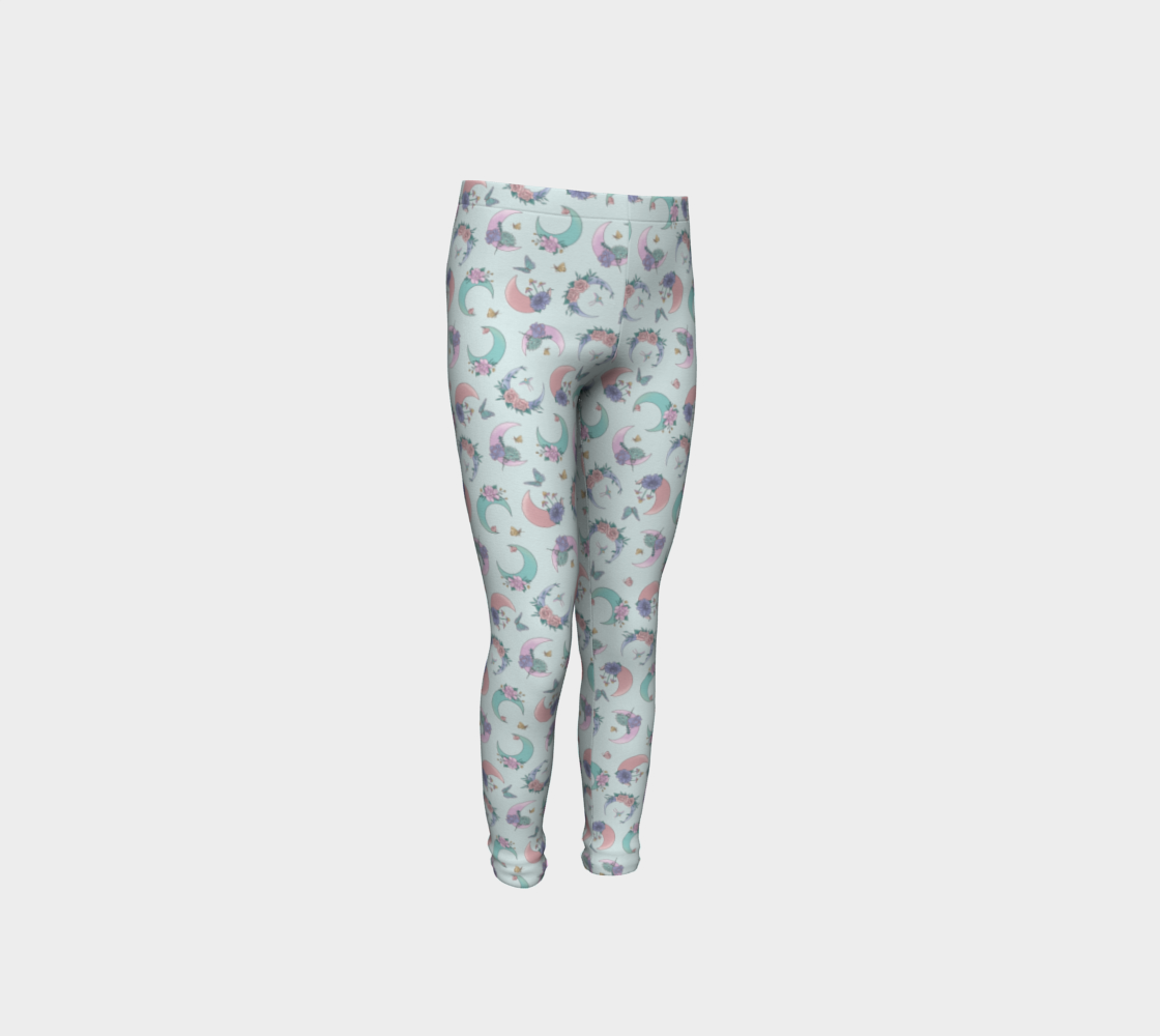 Fly me to the moon mint tossed youth leggings preview