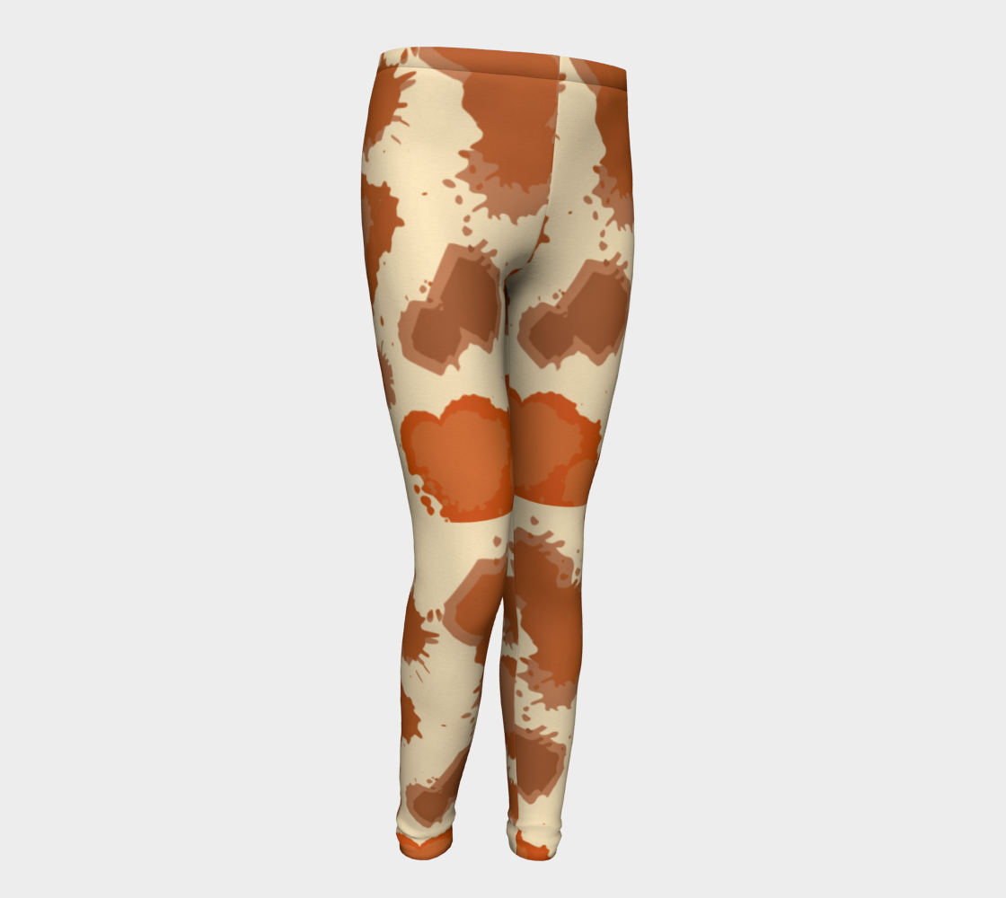 Modern Cow Cream Youth Leggings preview #1