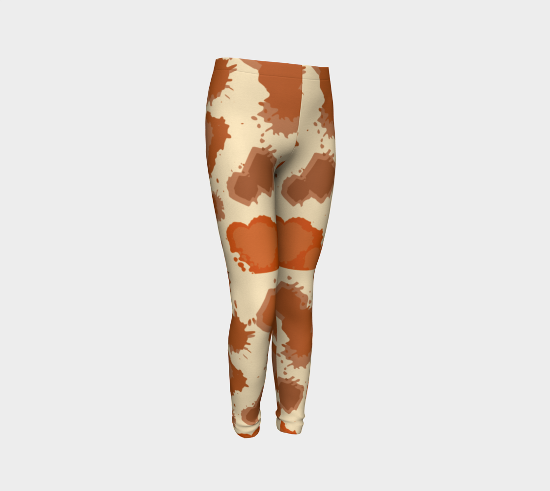 Modern Cow Cream Youth Leggings preview #3