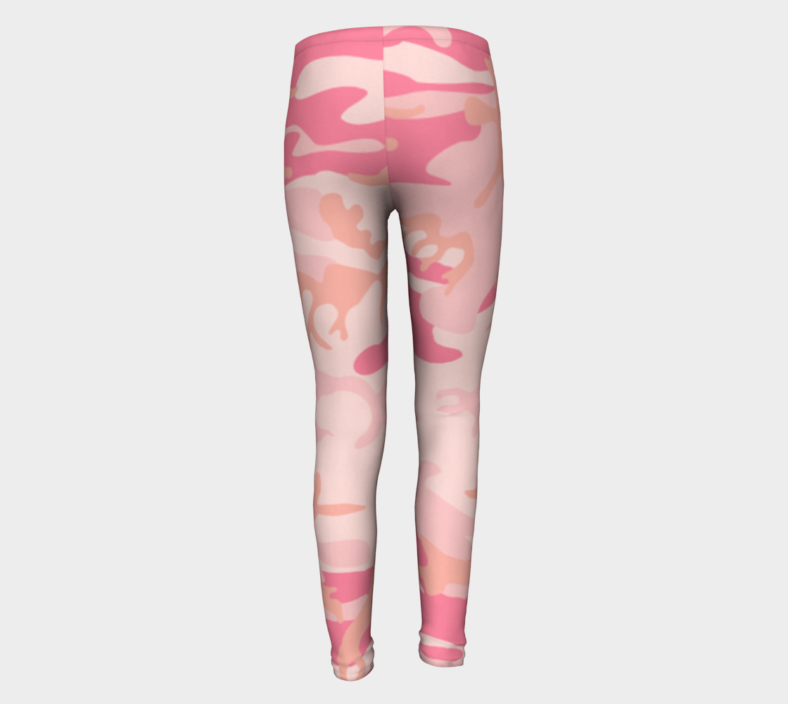 Aperçu de Pink Camouflage Youth Leggings, AWSSG  #5
