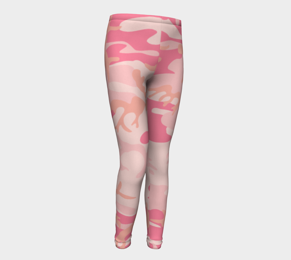 Aperçu de Pink Camouflage Youth Leggings, AWSSG  #1