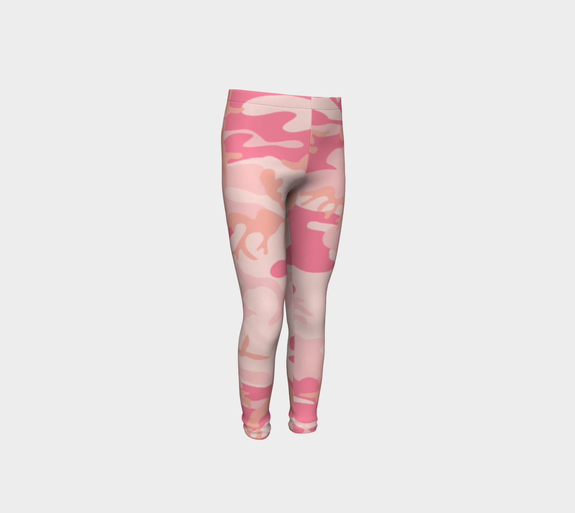 Pink Camouflage Youth Leggings, AWSSG  preview