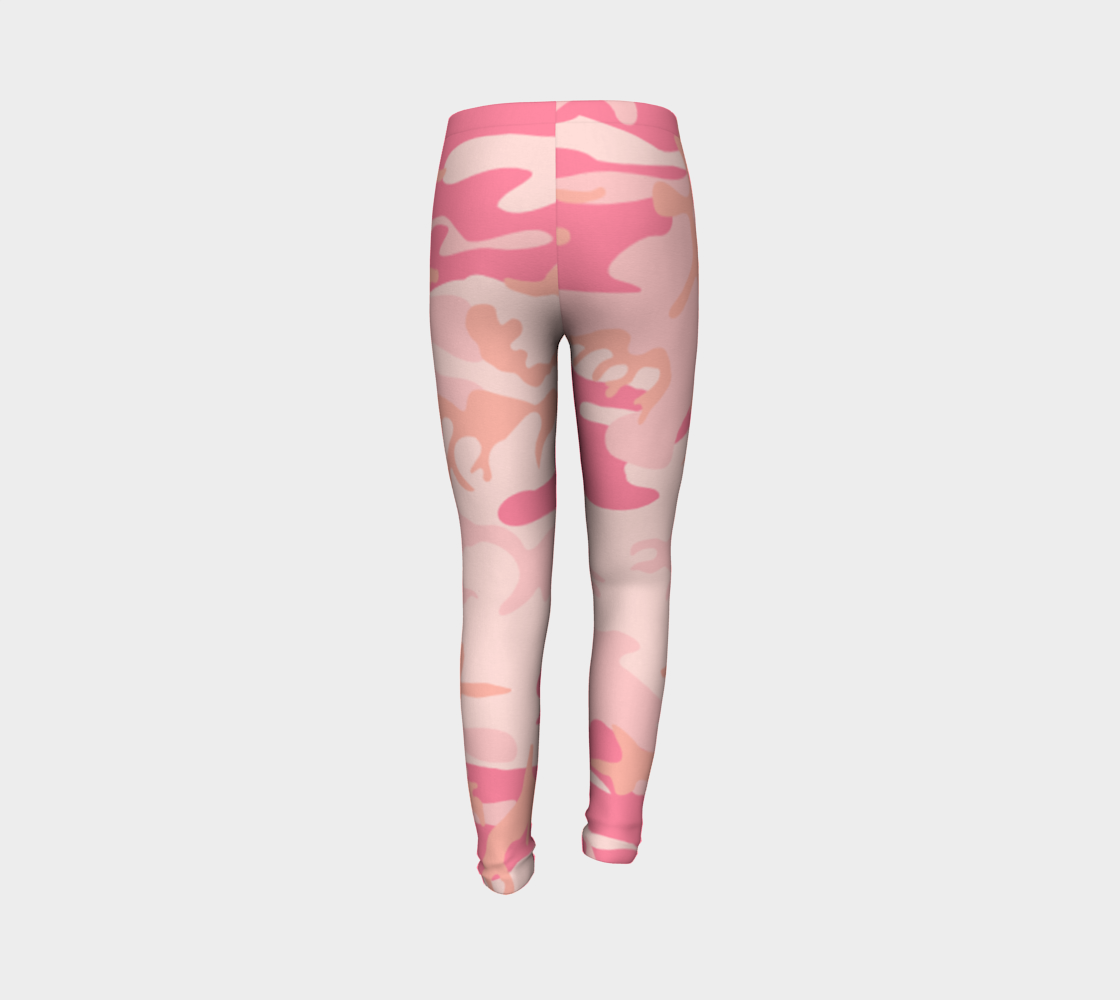 Aperçu de Pink Camouflage Youth Leggings, AWSSG  #7