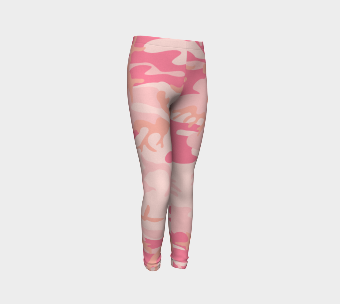 Pink Camouflage Youth Leggings, AWSSG  Miniature #4