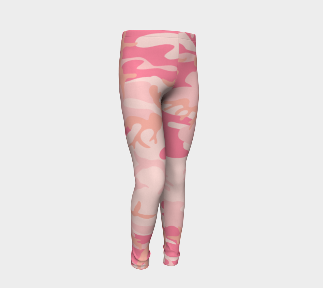 Aperçu de Pink Camouflage Youth Leggings, AWSSG  #2