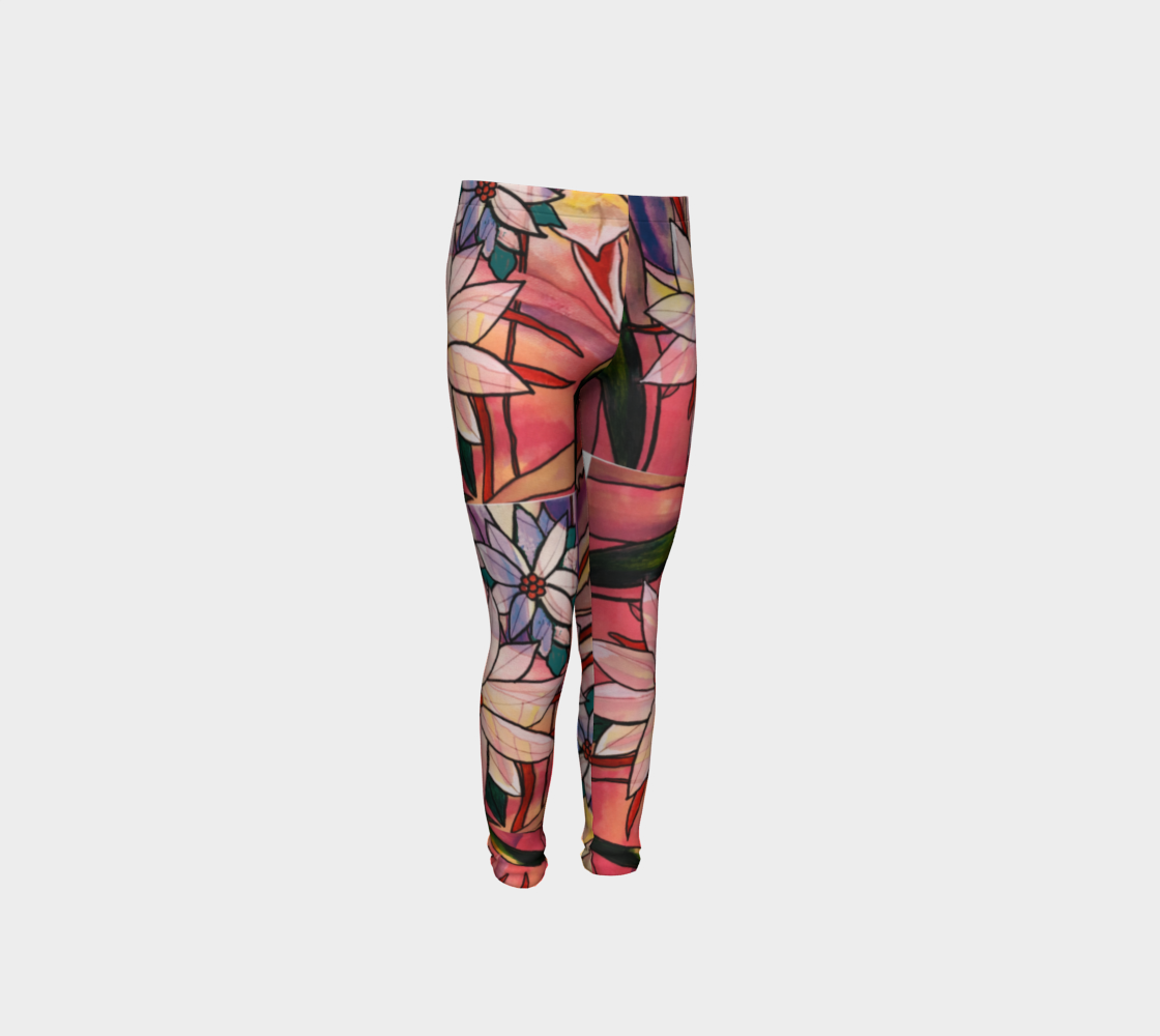 Holiday Poinsettias (youth leggings) preview