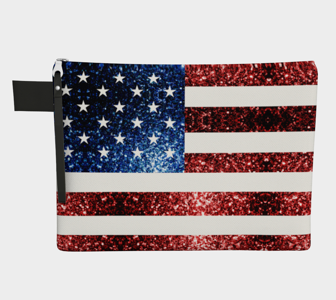 Aperçu de USA flag red blue sparkles glitters
