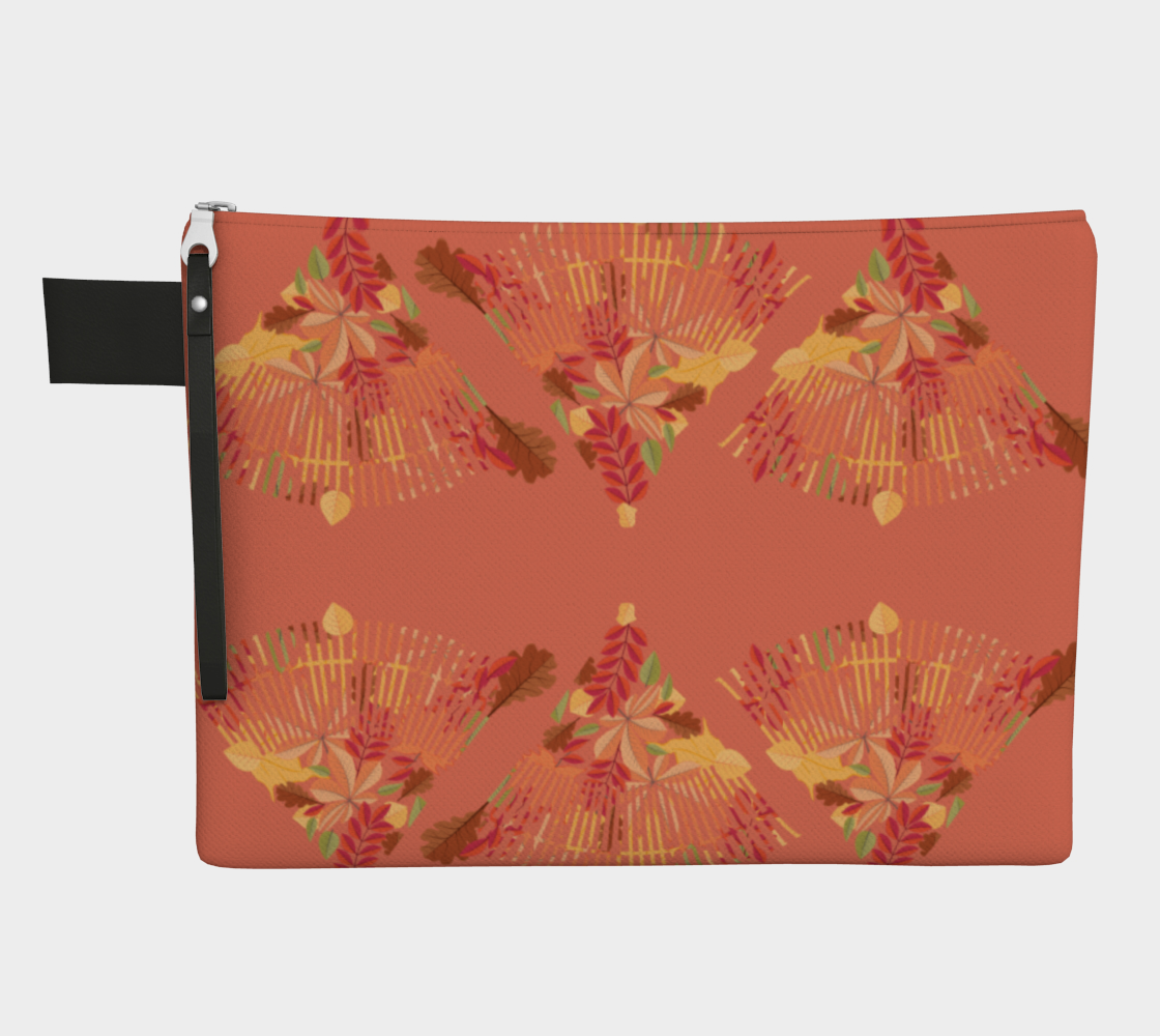 Autumn fallen leaves with rake design illustration  3D preview