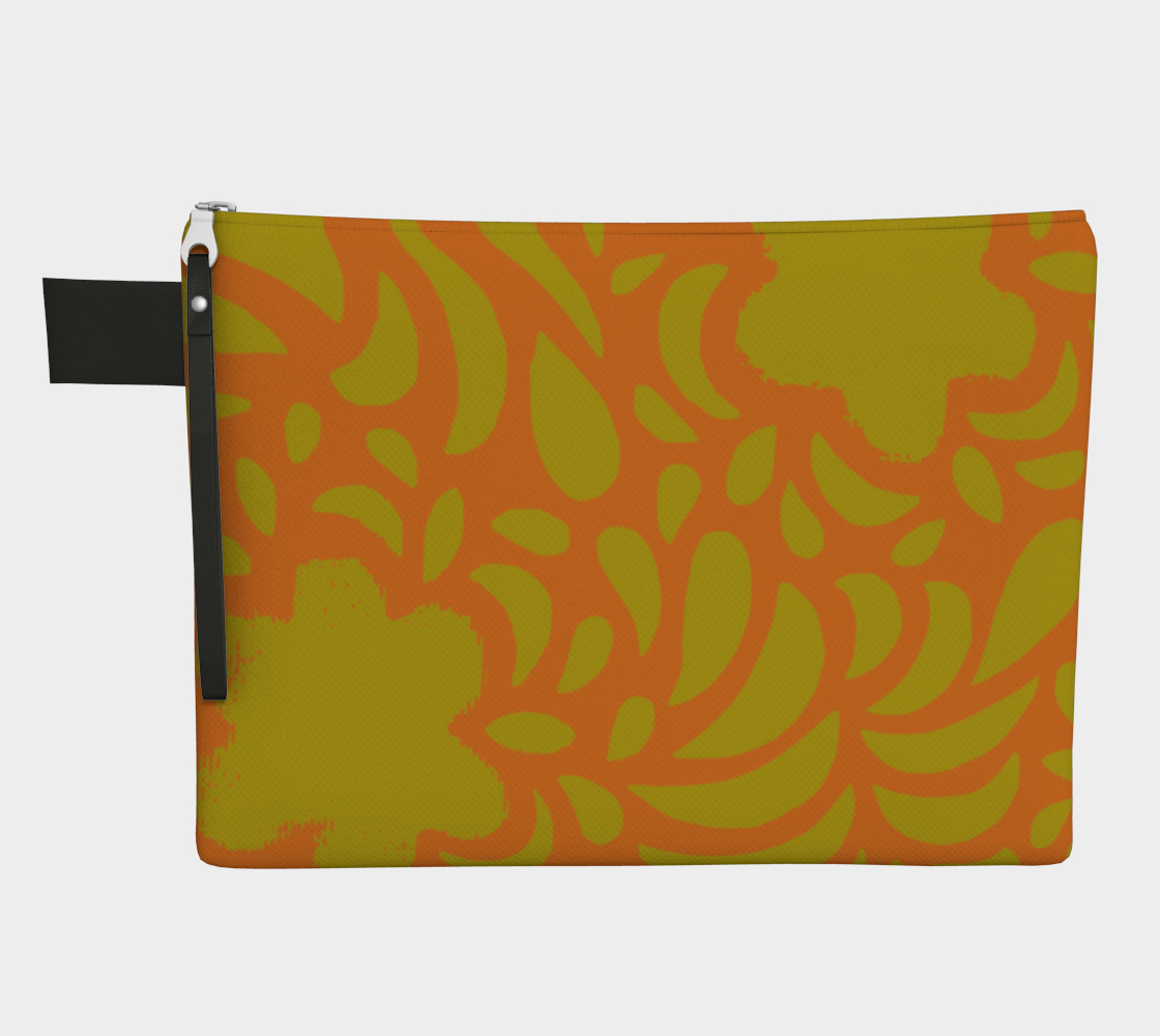 Retro Flowers zipper carry-all in orange preview
