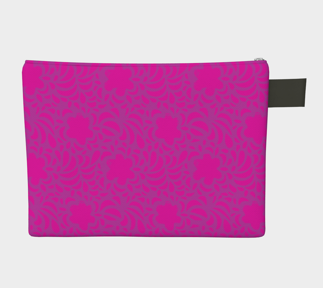 Retro Mini Flowers Zipper Carry-all in Pink thumbnail #3