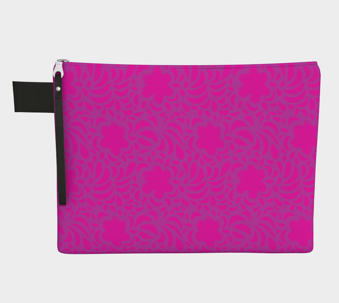 Retro Mini Flowers Zipper Carry-all in Pink preview #1