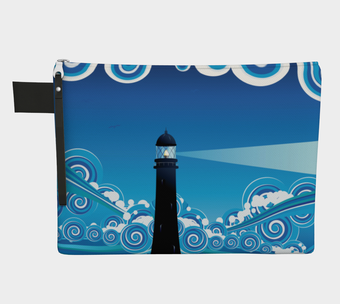 Art nouveau lighthouse in the sea preview