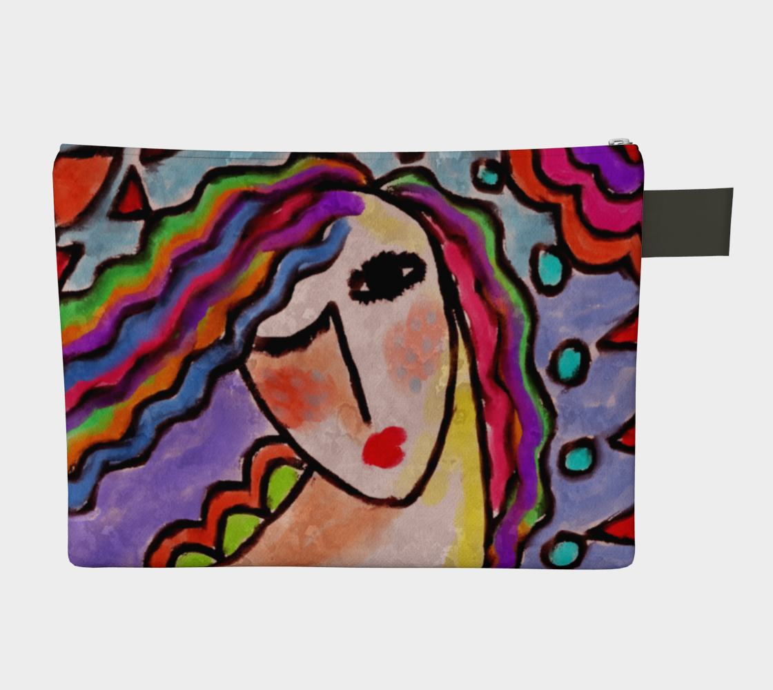 Aperçu de Colorful Abstract Portrait of a Woman Clutch Bag #2
