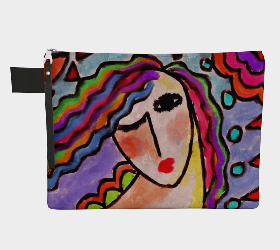 Aperçu de Colorful Abstract Portrait of a Woman Clutch Bag #1