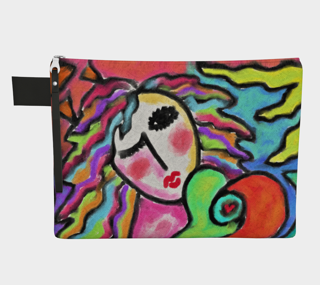 Aperçu de Wild One Abstract Portrait of a Woman Clutch Bag #1