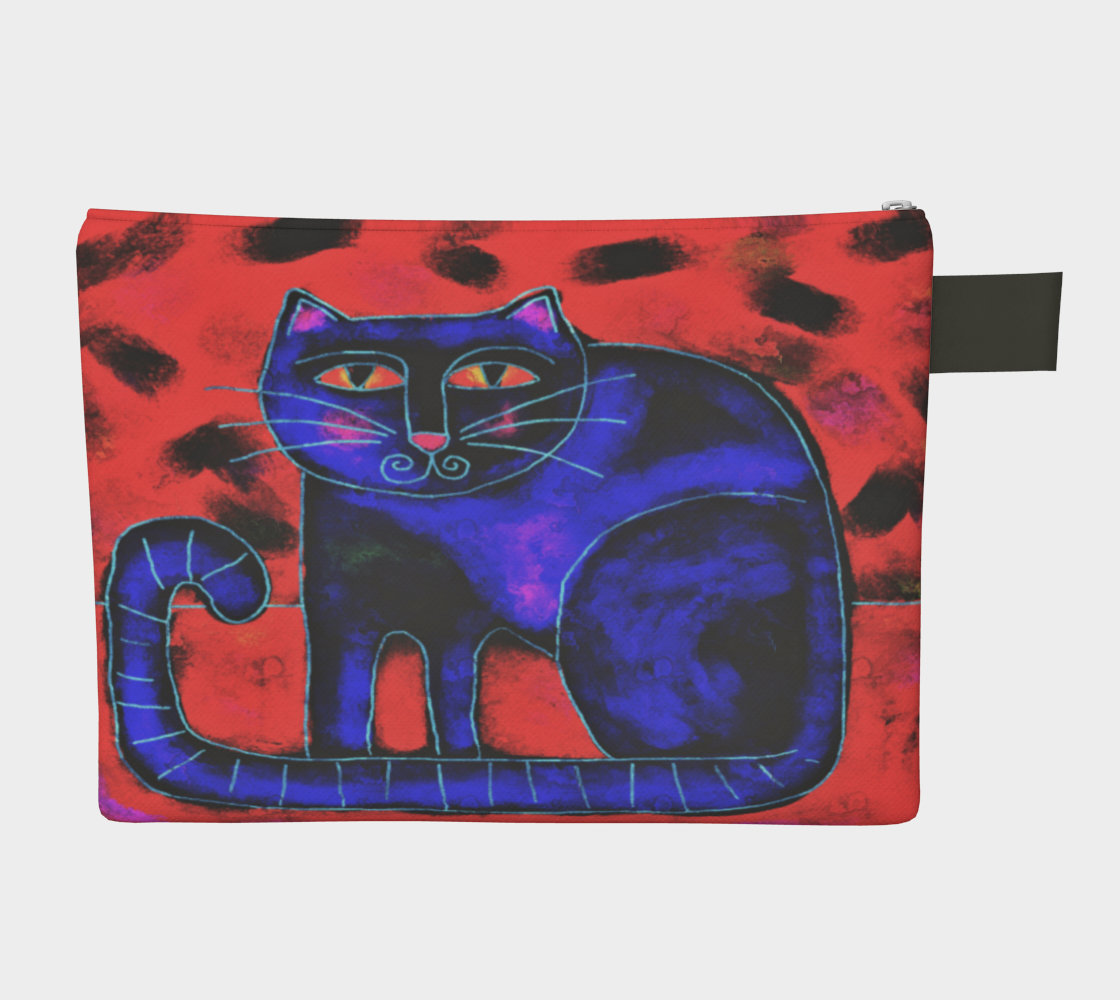 Aperçu de Funky Cat Abstract Art Clutch Purse #2