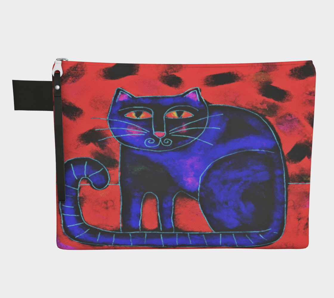 Aperçu de Funky Cat Abstract Art Clutch Purse #1