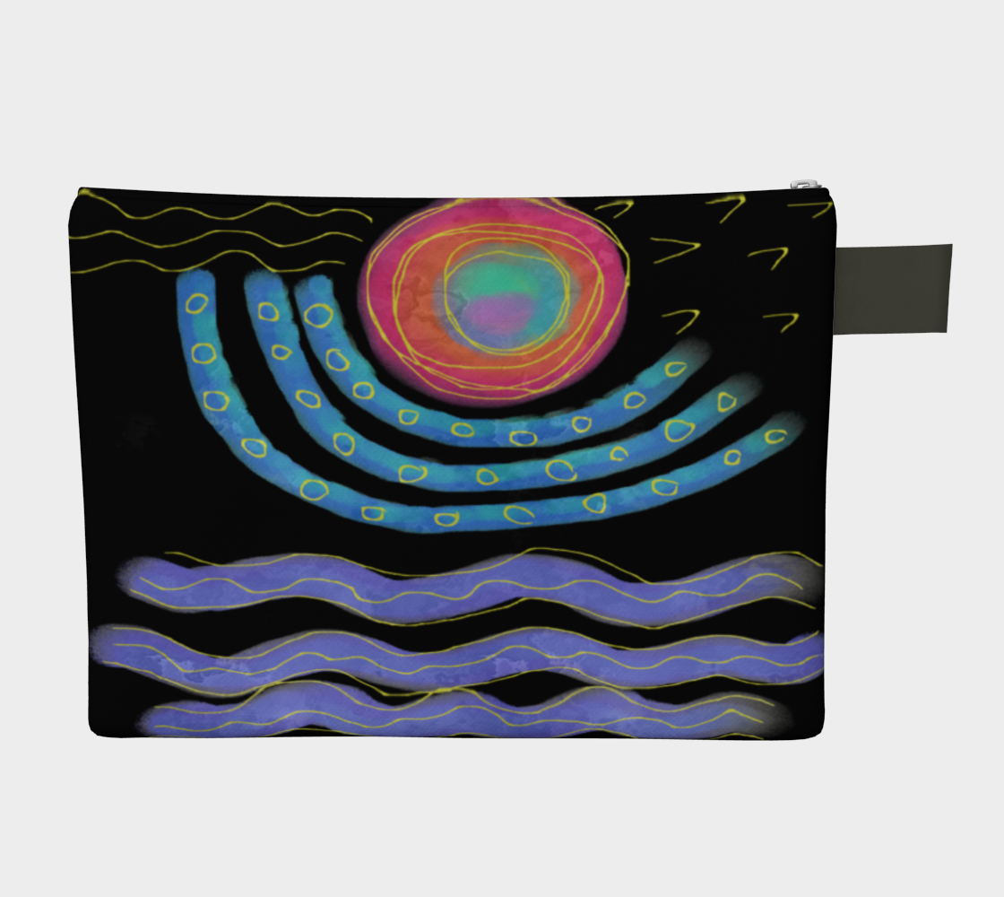 Aperçu de Colorful Abstract Sun Digital Print Clutch Purse #2