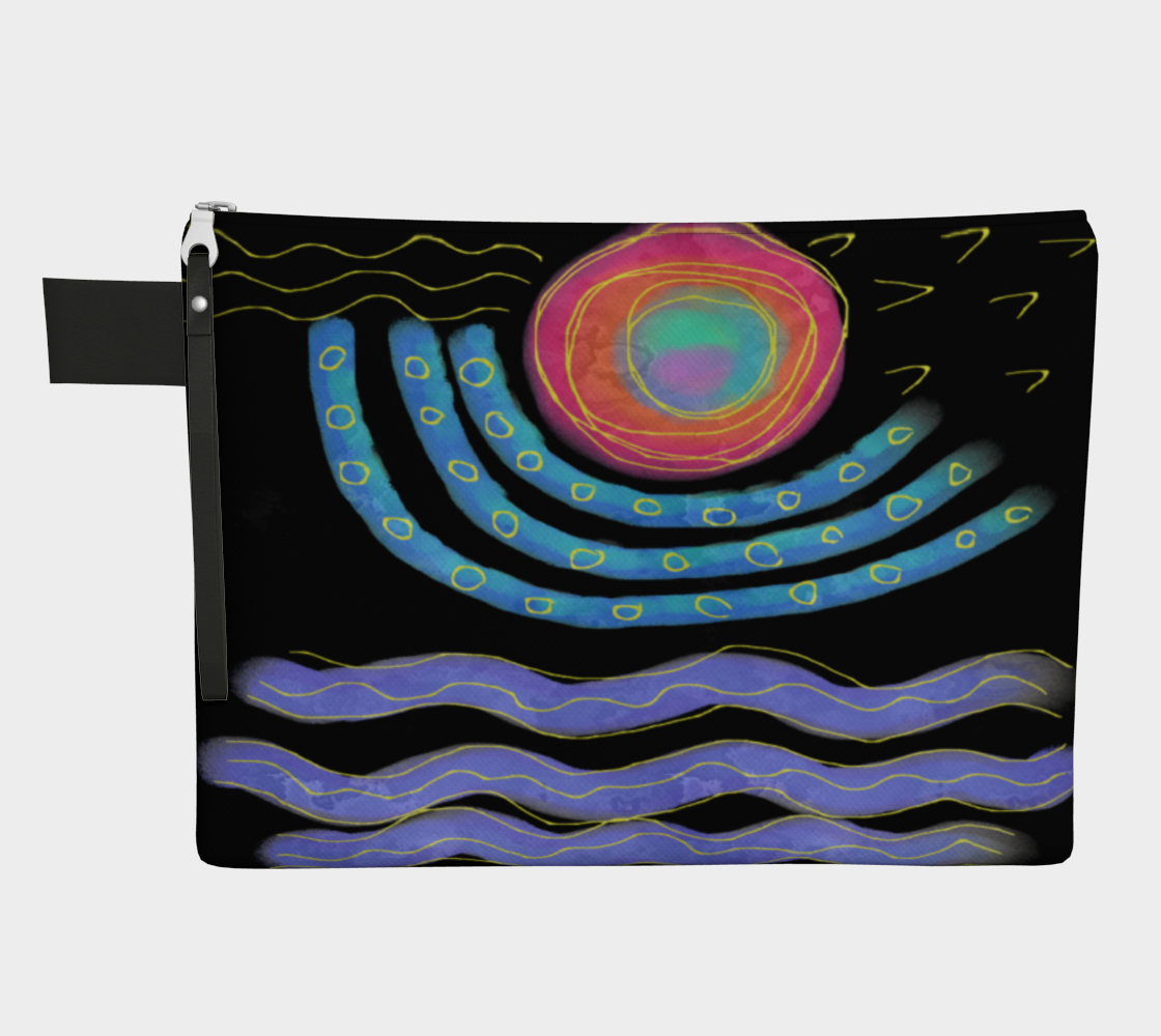 Aperçu de Colorful Abstract Sun Digital Print Clutch Purse #1