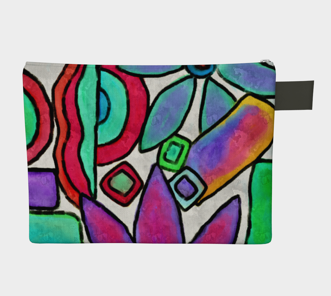 Funky Garden Abstract Digital Print Clutch Bag preview #2