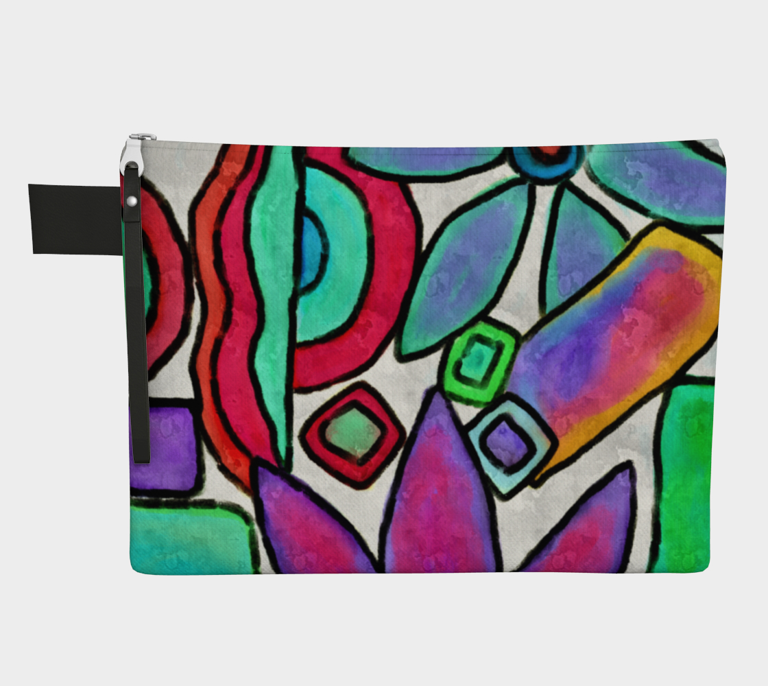 Funky Garden Abstract Digital Print Clutch Bag preview #1
