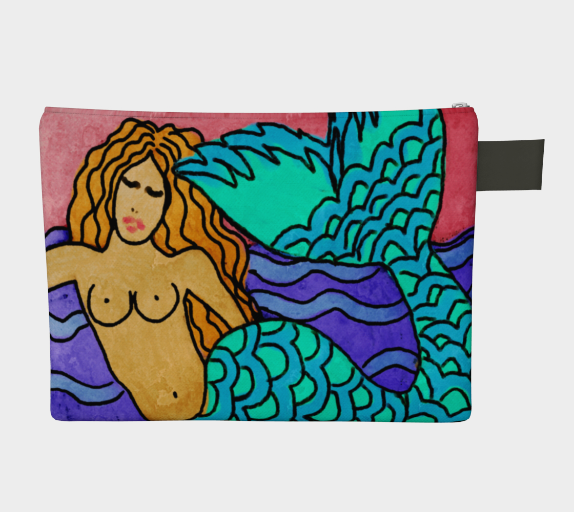 Colorful Abstract Mermaid Painting Clutch Purse preview #2