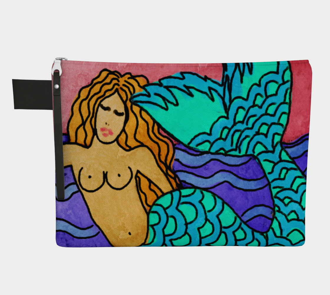 Colorful Abstract Mermaid Painting Clutch Purse preview #1