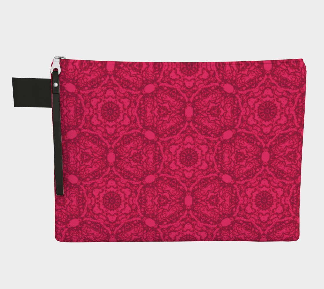 Bright Pink Lacey Pattern Zipper Carry-All preview