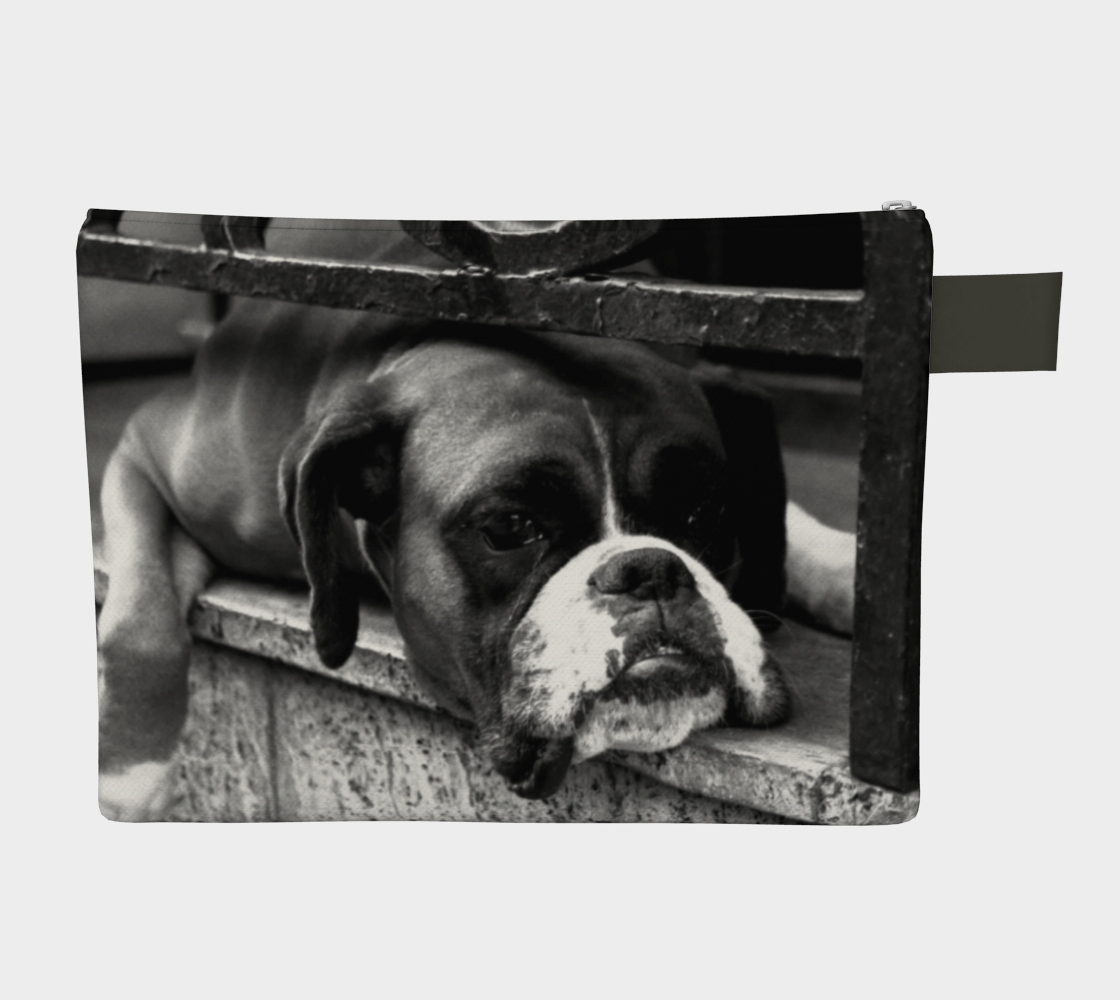 Boxer Dog On Windowsill Zipper Carry All preview #2