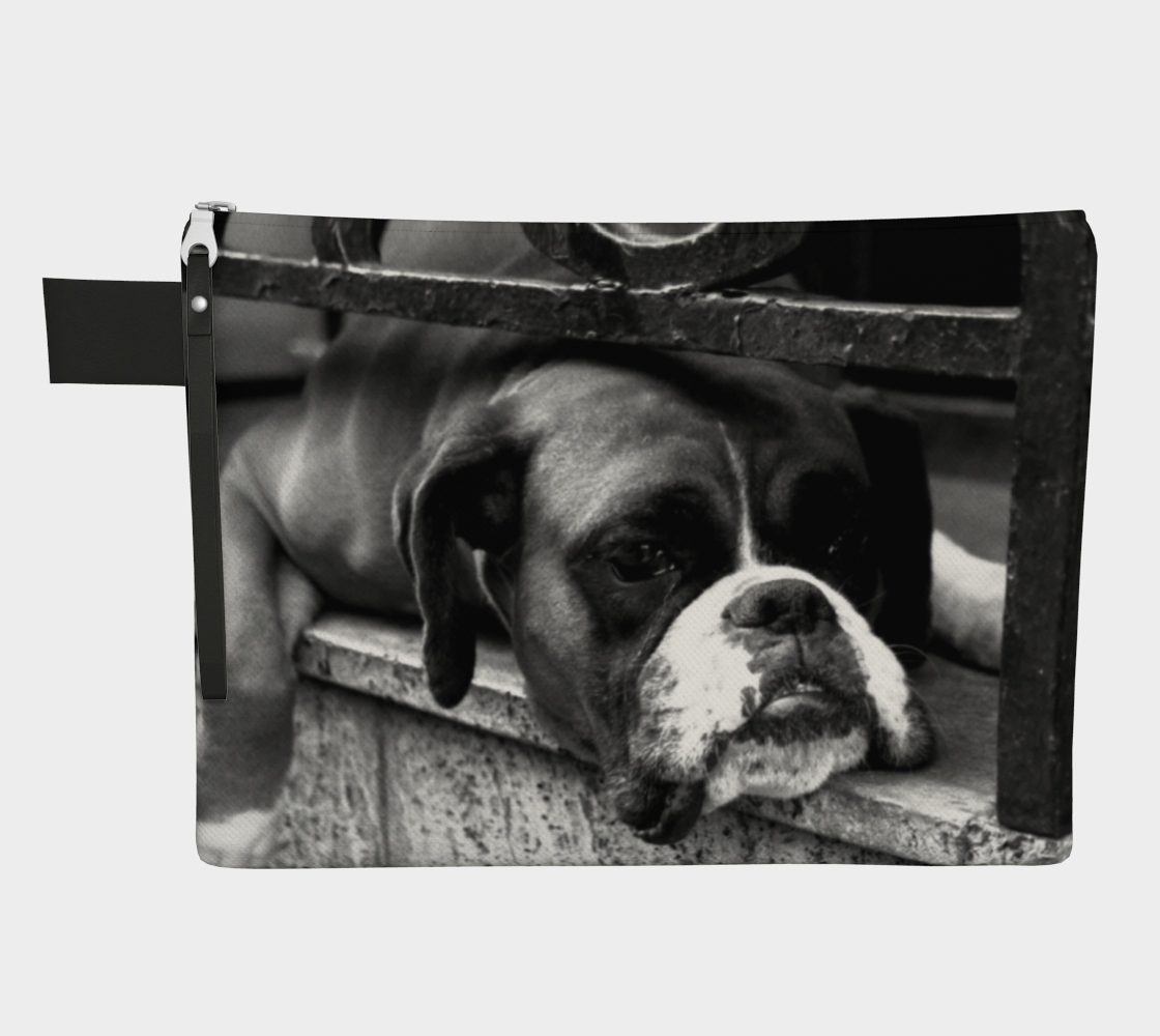 Boxer Dog On Windowsill Zipper Carry All preview #1