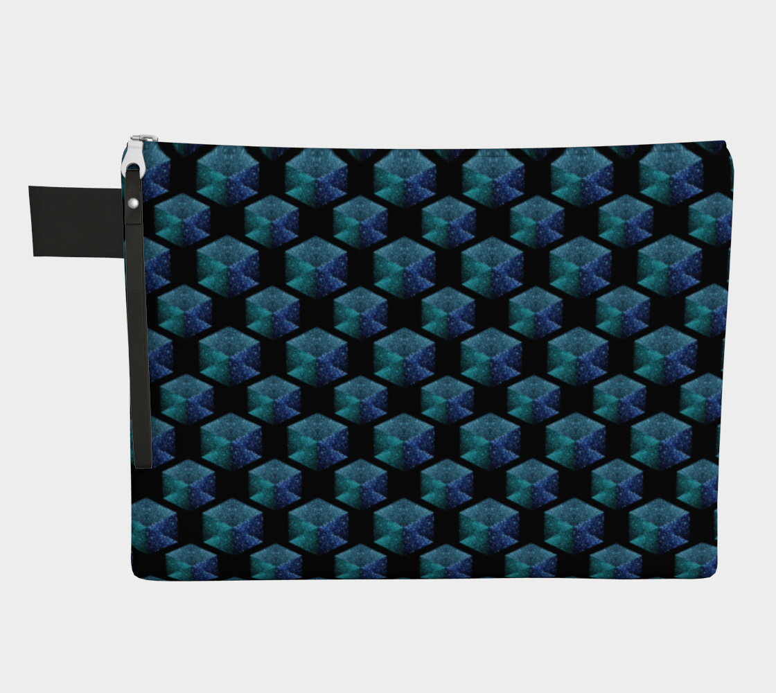 Aqua blue sparkles diamond geometric pattern on black preview