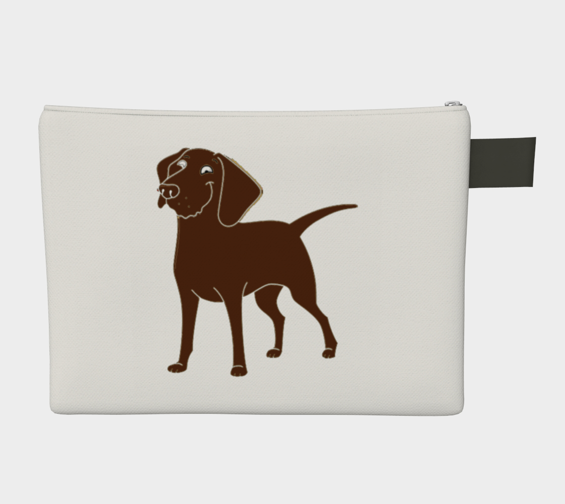 Labrador Retriever chocolate cartoon zipper carry-all pouch preview #2