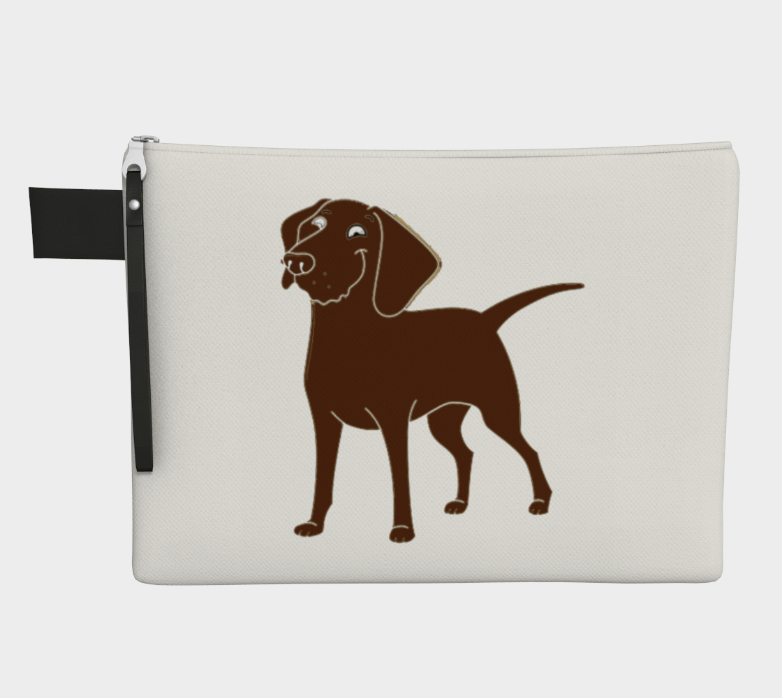 Labrador Retriever chocolate cartoon zipper carry-all pouch preview #1