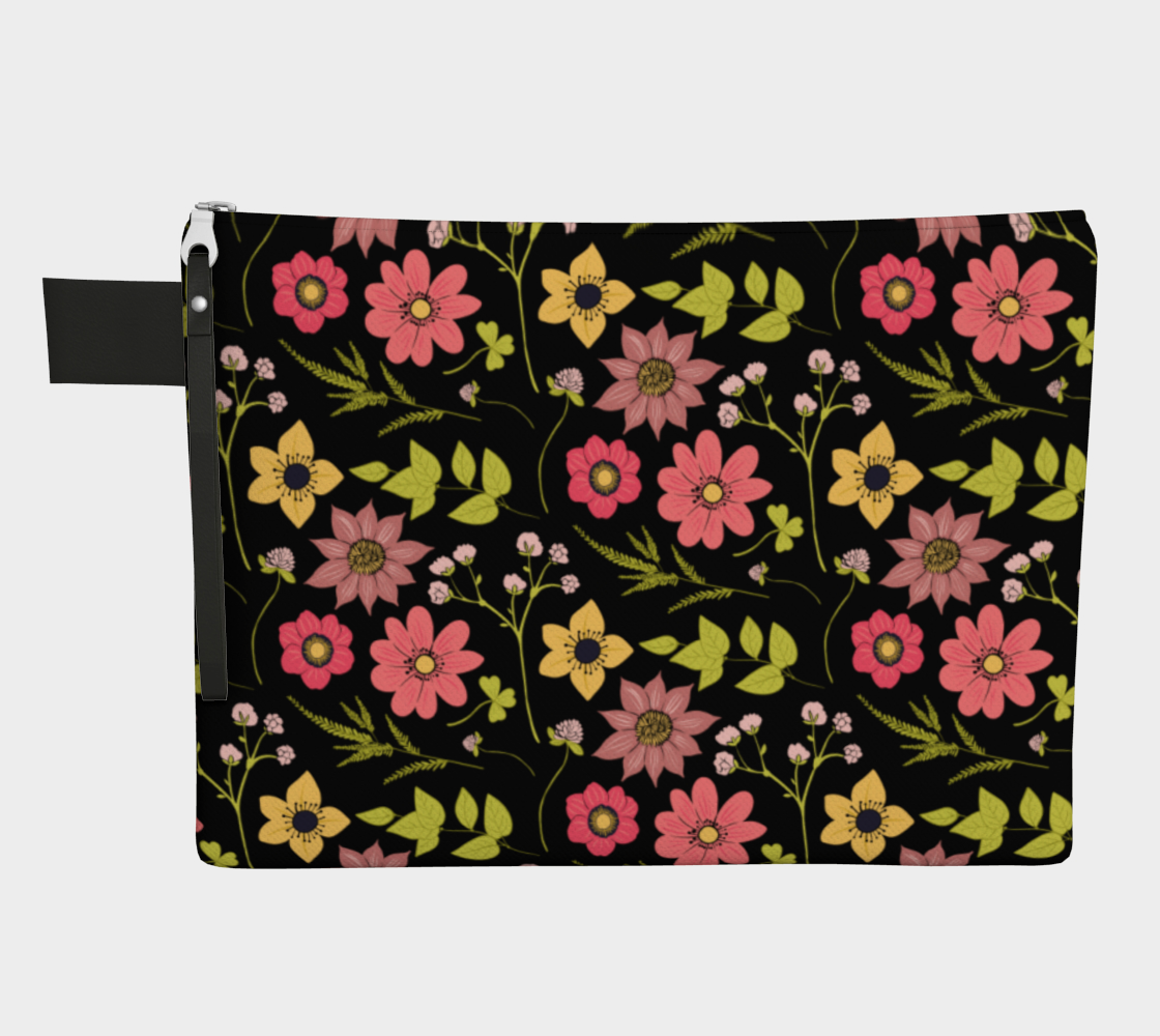 Pink & Yellow Blooms Zipper Carry-All preview