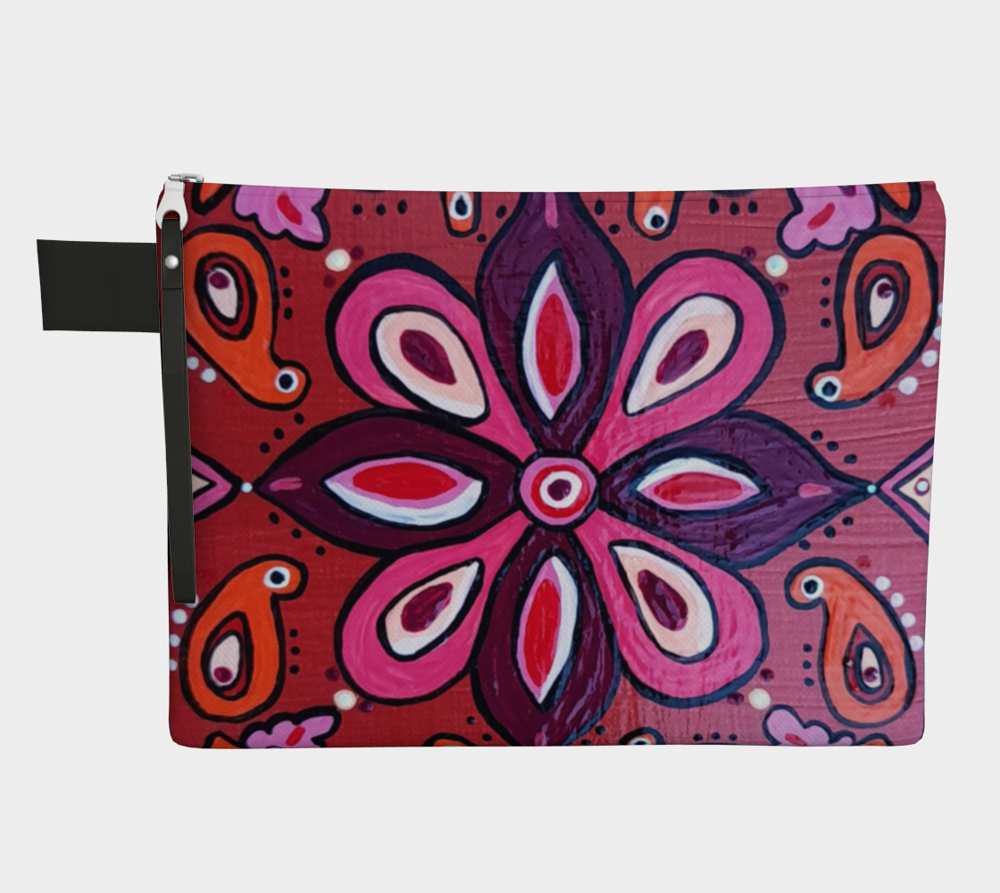 Red Telavera Flower Zipper Carry-All preview