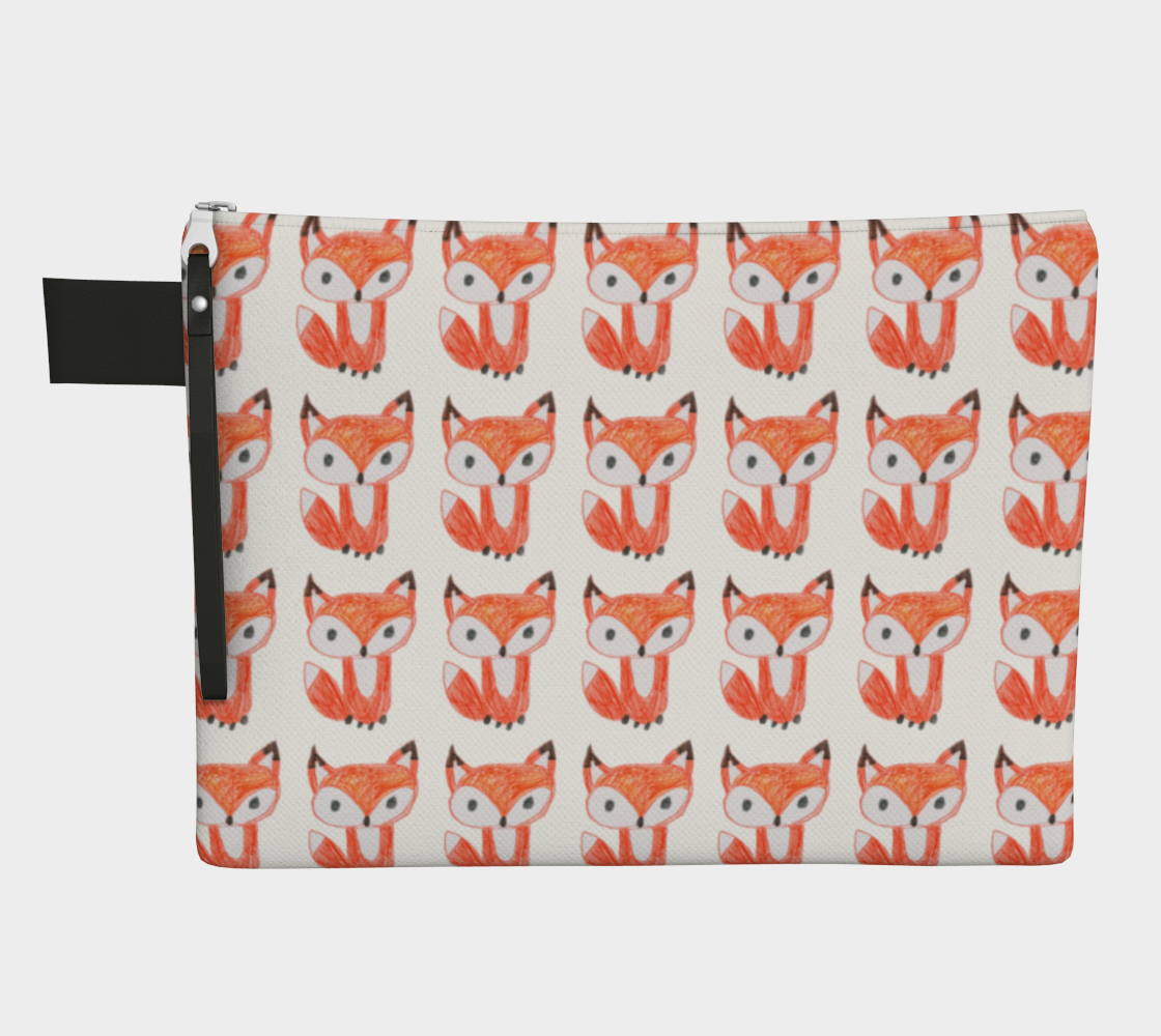 Adorable Fox Flat Zippered Pouch preview