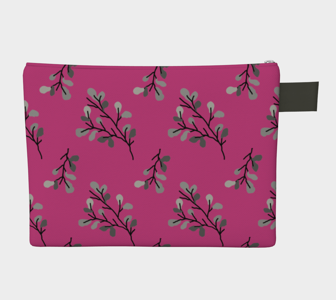 Grey Leaf Stem on Pink preview #2