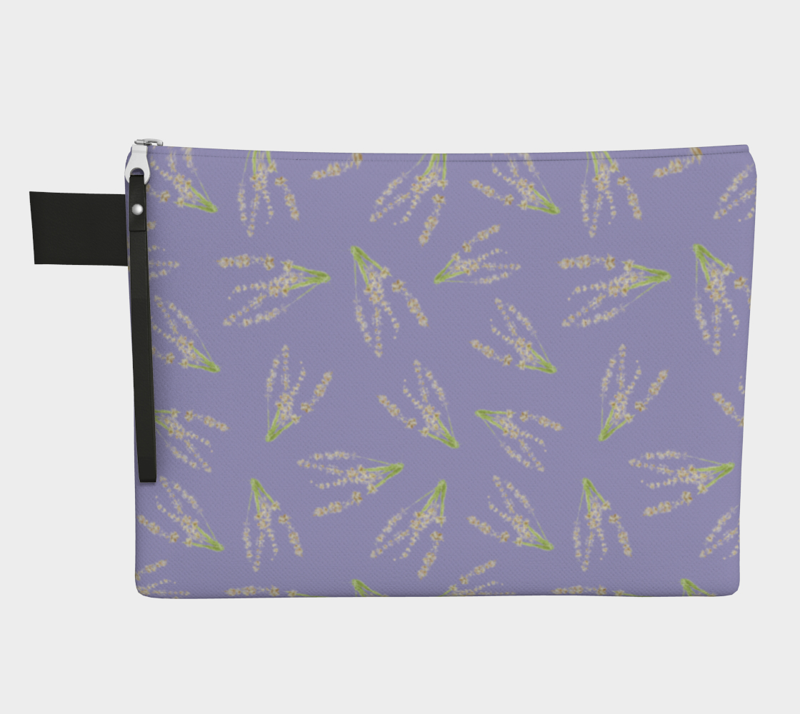 Zipper Carry All * Abstract Floral Makeup Bag * Travel Organizer Pouch * Pale Purple * Lavender  Watercolor Impressions Design preview