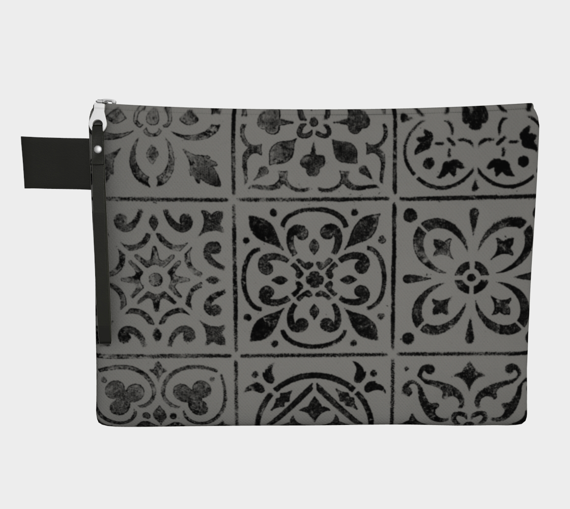 Aperçu de Zipper Carry All * Abstract Geometric Moroccan Tile Print Makeup Bag * Travel Cosmetics Pouch 