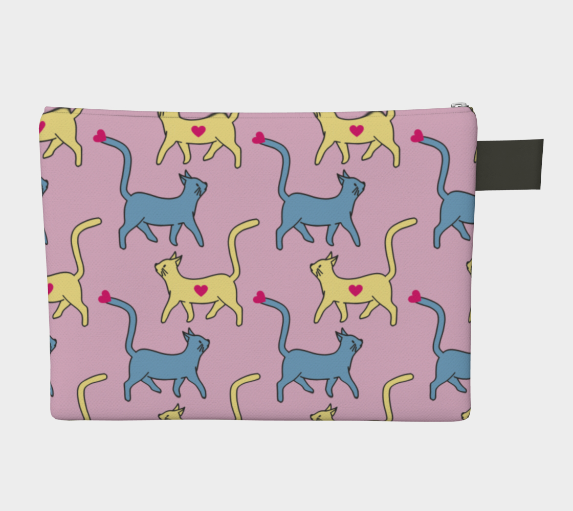Blue and Yellow Cats on Pink preview #2
