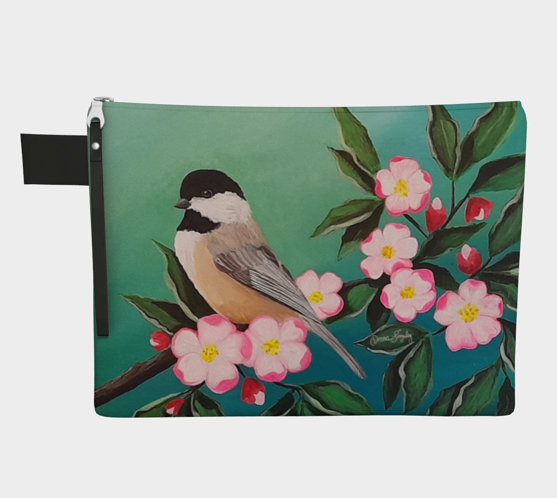 Apple Blossom Chickadee Zipper Carry All preview