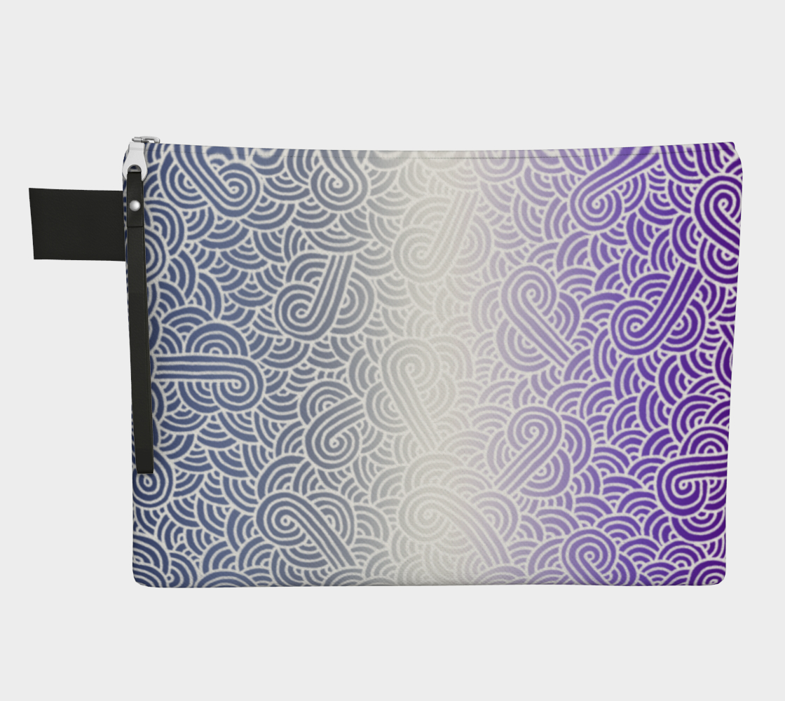 Ombré butch lesbian colours and white swirls doodles Zipper Carry-All Pouch preview