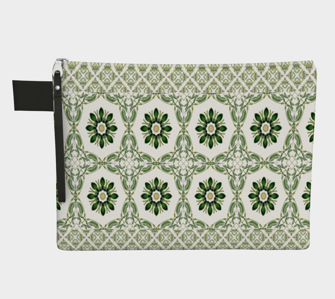 Aperçu de Green Floral Zipper Carry-all