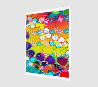  Abstract Colorful Flower Art Yellow Background Poster preview