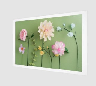 Crepe paper flowers on green preview