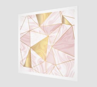 Geometric Pinks, White and Gold Triangle Wall Art preview