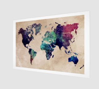 World Map 1 art print aperçu