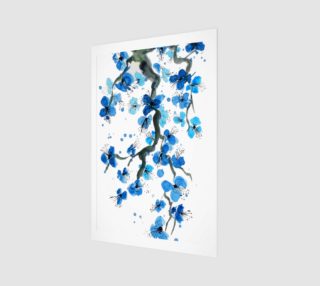 Blue Japanese Blossoms Art Print preview